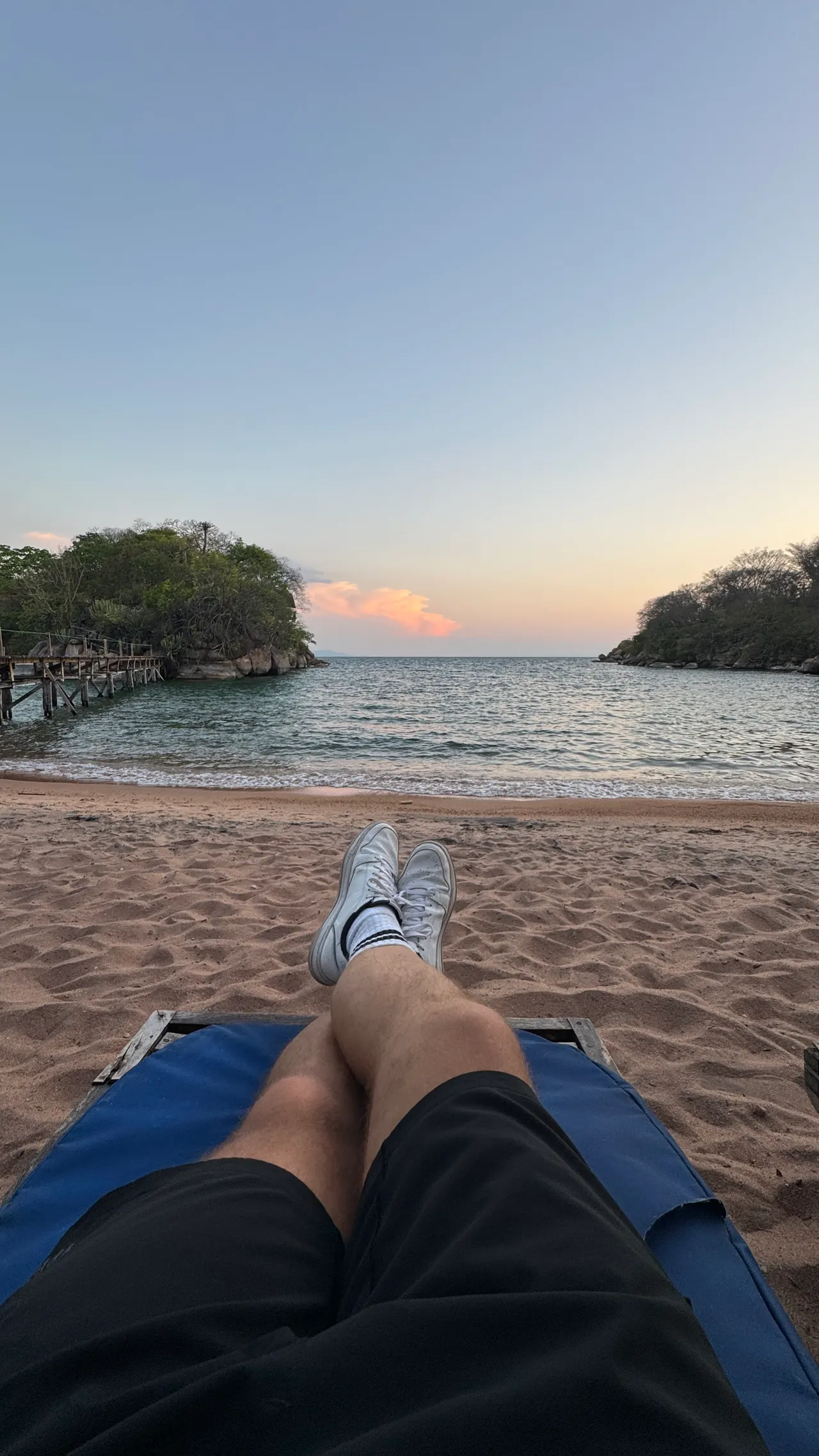 Entspannen am Ufer des Lake Malawi auf Mumbo Island